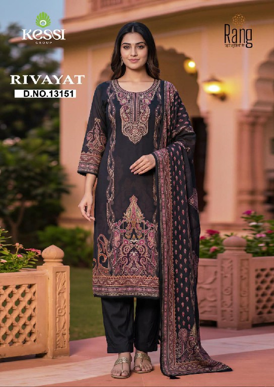KESSI RANG RIVAYAT WHOLESALE VISCOSE PASHMINA WINTER WEAR UNSTITCH SALWAR SUITS EXPORTER