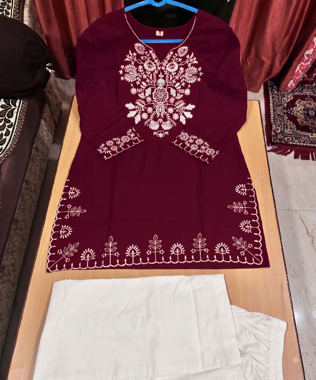 MARUTI FASHION LAUNCH READYMADE RAYON EMBROIDERED CLASSIC CORD SET FOR EXPORT