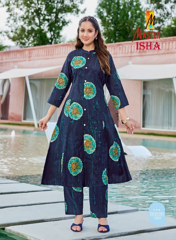 MASTER ISHA WHOLESALE READYMADE VERTICAN PRINTED A LINE PRINCESS CUT CASUAL CORD SET FOR EXPORT