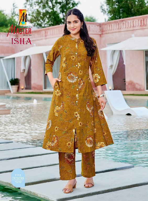 MASTER ISHA WHOLESALE READYMADE VERTICAN PRINTED A LINE PRINCESS CUT CASUAL CORD SET FOR EXPORT