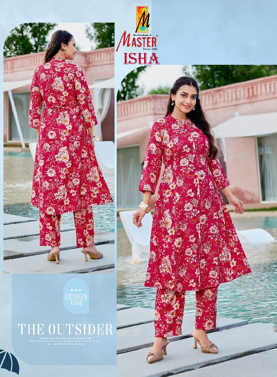 MASTER ISHA WHOLESALE READYMADE VERTICAN PRINTED A LINE PRINCESS CUT CASUAL CORD SET FOR EXPORT