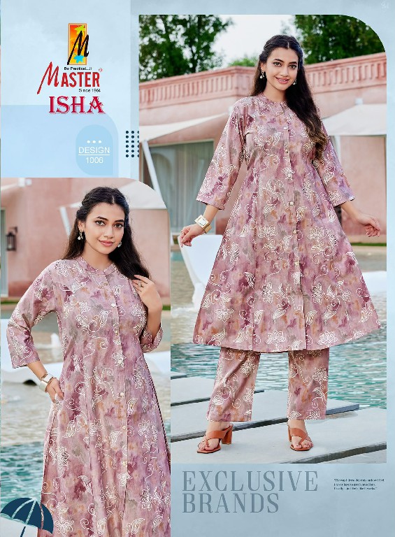 MASTER ISHA WHOLESALE READYMADE VERTICAN PRINTED A LINE PRINCESS CUT CASUAL CORD SET FOR EXPORT
