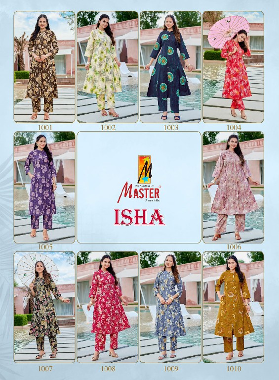 MASTER ISHA WHOLESALE READYMADE VERTICAN PRINTED A LINE PRINCESS CUT CASUAL CORD SET FOR EXPORT