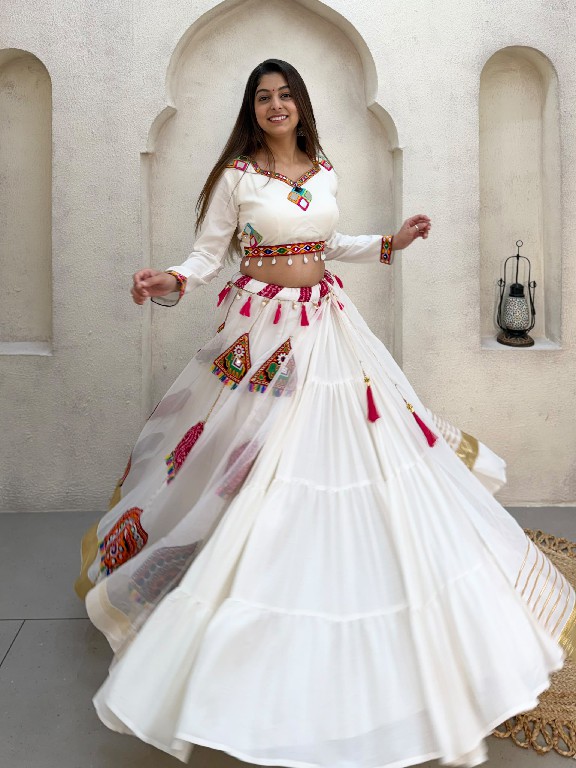 TEXTILEDEAL PRESENT READYMADE RAYON WITH WORK NAVRATRI SPECIAL LEHENGA CHOLI FOR EXPORT
