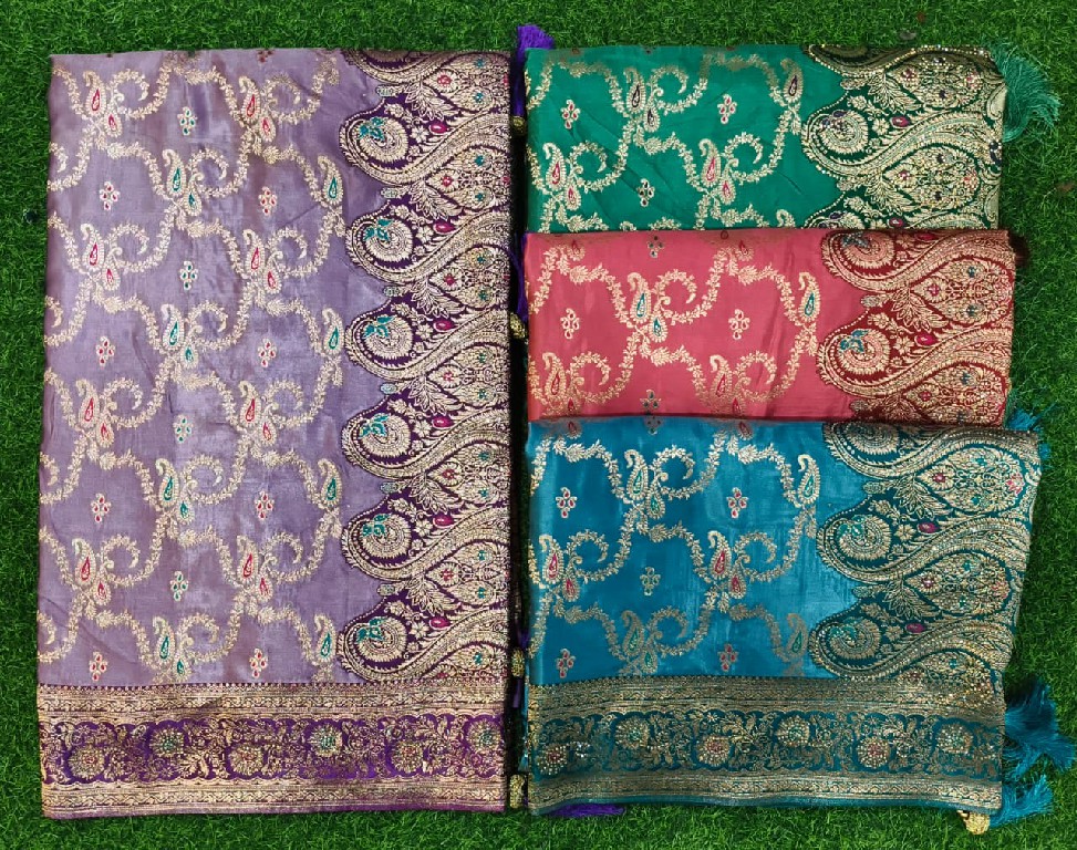 SAROJ PRIYAMILAN SATIN SAROSKI VOL 1 WHOLESALE HEAVY SATIN SILK FESTIVE WEAR INDIAN SAREES FOR WOMEN EXPORTER
