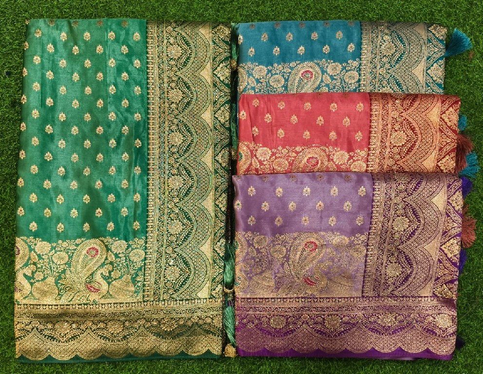 SAROJ PRIYAMILAN SATIN SAROSKI VOL 1 WHOLESALE HEAVY SATIN SILK FESTIVE WEAR INDIAN SAREES FOR WOMEN EXPORTER