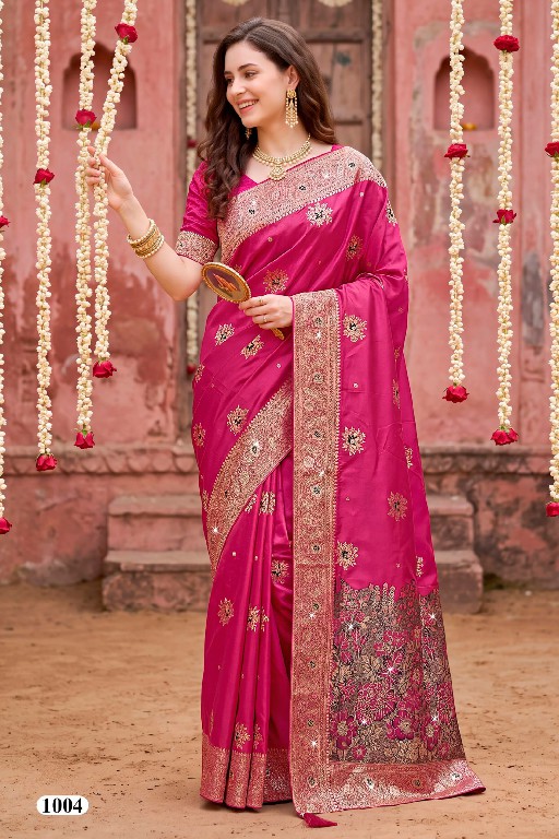 SAROJ ADVIKA SATIN SAROSKI VOL 1 WHOLESALE PURE SATIN SILK FESTIVE WEAR INDIAN SAREES FOR WOMEN EXPORTER