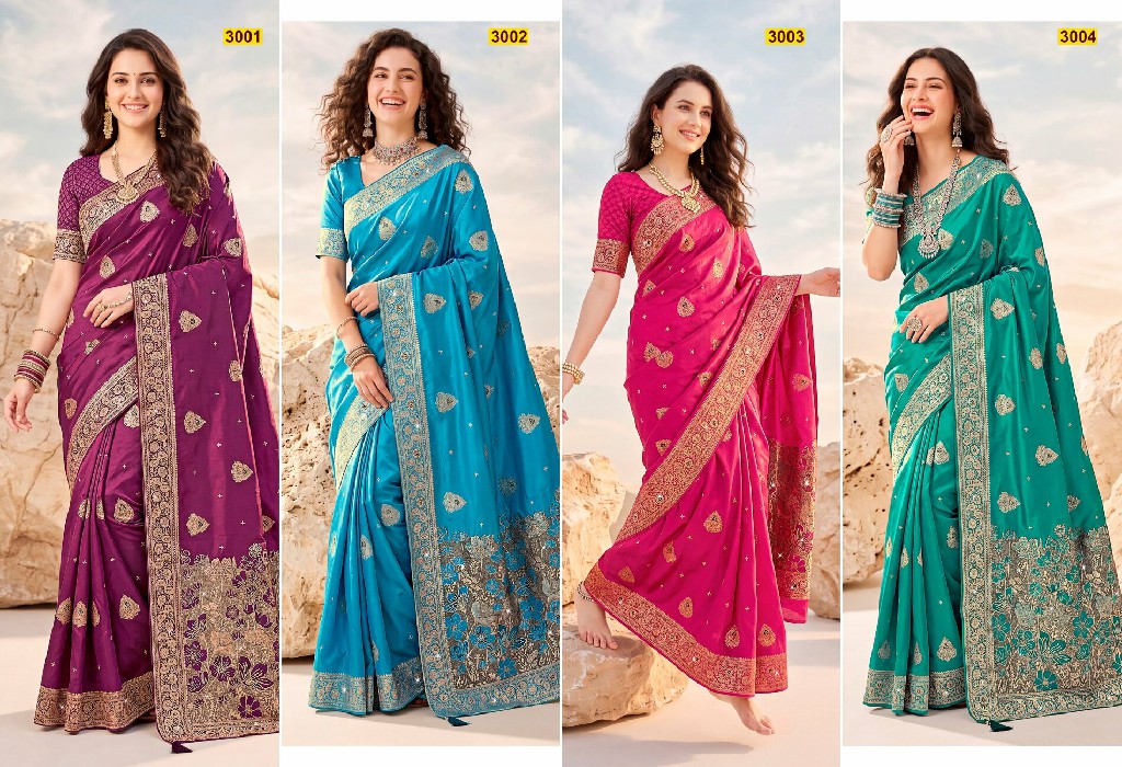 SAROJ ADVIKA SATIN SAROSKI VOL 3 WHOLESALE PURE SATIN SILK ETHNIC WEAR INDIAN SAREES FOR WOMEN ONLINE