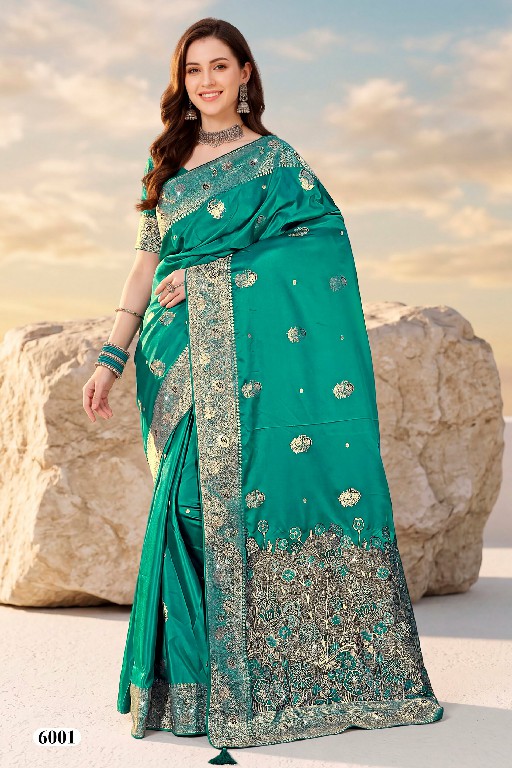 SAROJ ADVIKA SATIN SAROSKI VOL 6 WHOLESALE PURE SATIN SILK GLAMOURS STYLE INDIAN SAREES FOR WOMEN ONLINE
