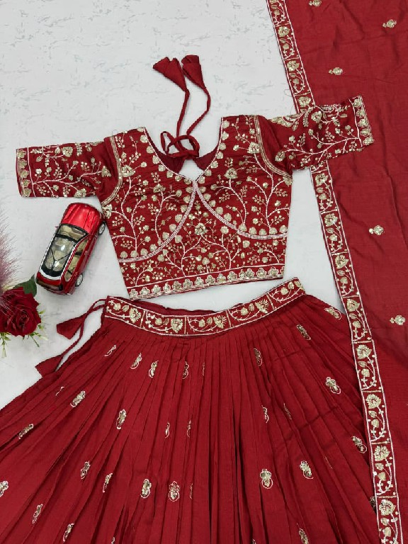 TAPI CREATION D.NO 348 WHOLESALE READYMADE VICHITRA SILK FESTIVE WEAR LEHENGA CHOLI FOR EXPORT