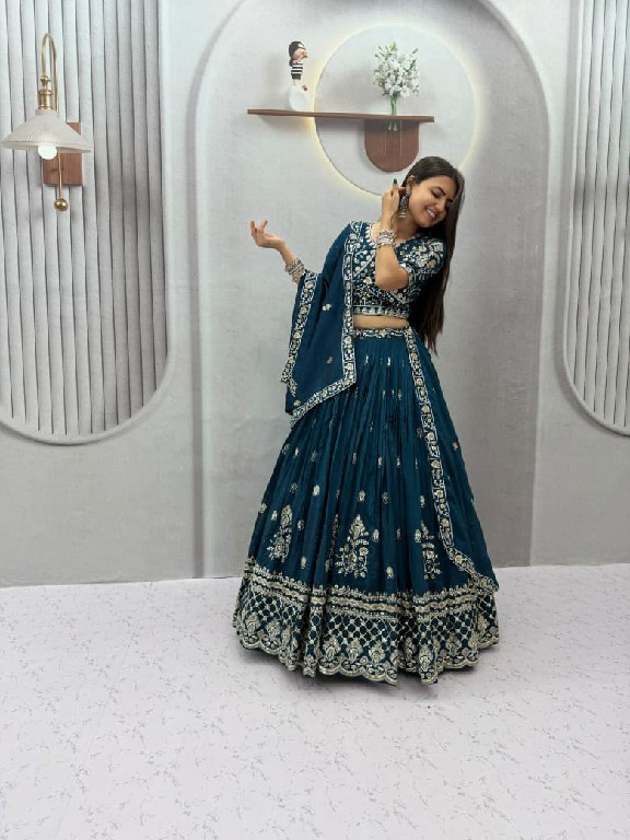 TAPI CREATION D.NO 348 WHOLESALE READYMADE VICHITRA SILK FESTIVE WEAR LEHENGA CHOLI FOR EXPORT