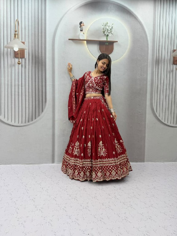 TAPI CREATION D.NO 348 WHOLESALE READYMADE VICHITRA SILK FESTIVE WEAR LEHENGA CHOLI FOR EXPORT