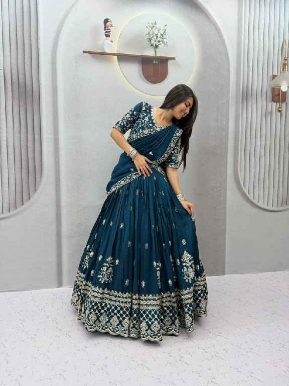 TAPI CREATION D.NO 348 WHOLESALE READYMADE VICHITRA SILK FESTIVE WEAR LEHENGA CHOLI FOR EXPORT