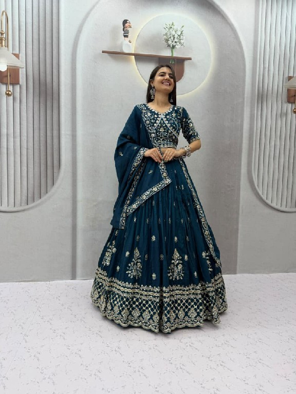 TAPI CREATION D.NO 348 WHOLESALE READYMADE VICHITRA SILK FESTIVE WEAR LEHENGA CHOLI FOR EXPORT
