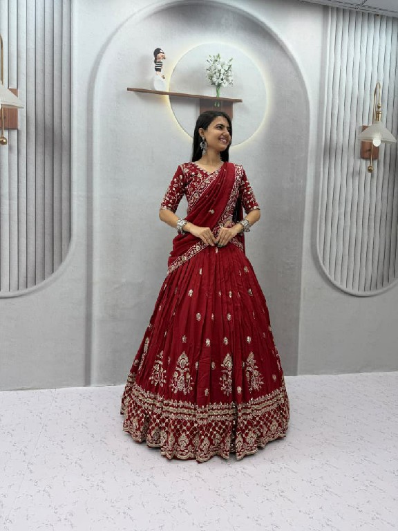 TAPI CREATION D.NO 348 WHOLESALE READYMADE VICHITRA SILK FESTIVE WEAR LEHENGA CHOLI FOR EXPORT
