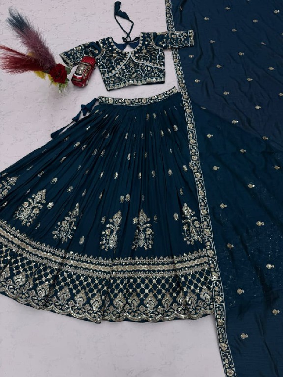 TAPI CREATION D.NO 348 WHOLESALE READYMADE VICHITRA SILK FESTIVE WEAR LEHENGA CHOLI FOR EXPORT