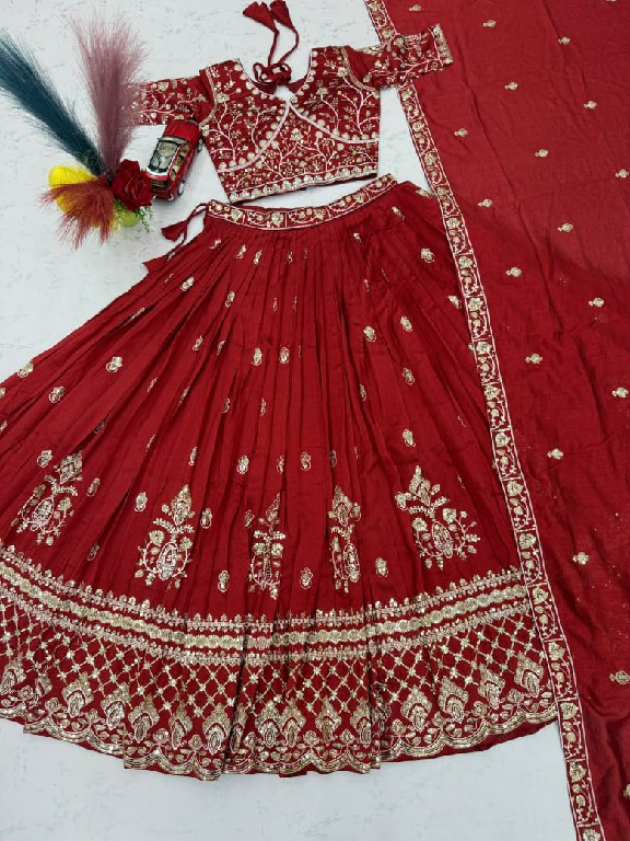 TAPI CREATION D.NO 348 WHOLESALE READYMADE VICHITRA SILK FESTIVE WEAR LEHENGA CHOLI FOR EXPORT