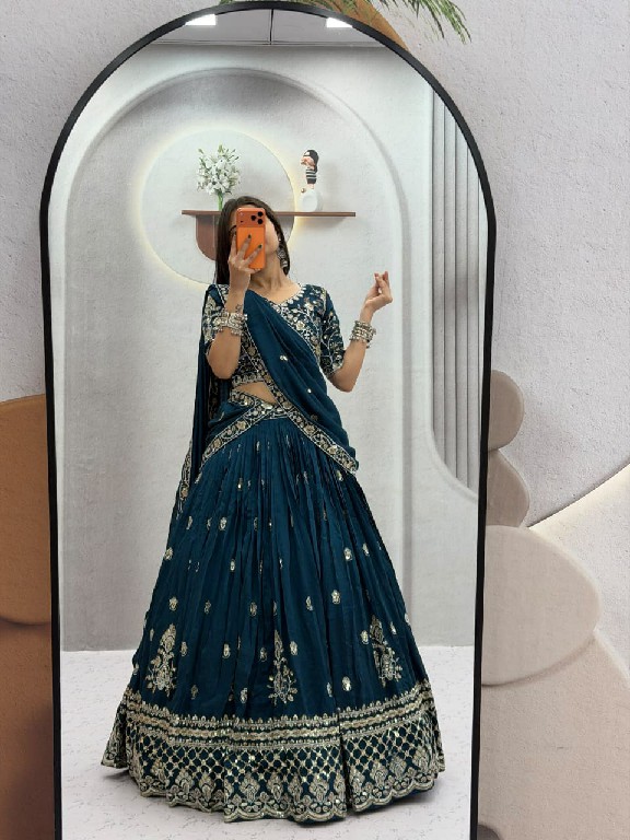 TAPI CREATION D.NO 348 WHOLESALE READYMADE VICHITRA SILK FESTIVE WEAR LEHENGA CHOLI FOR EXPORT