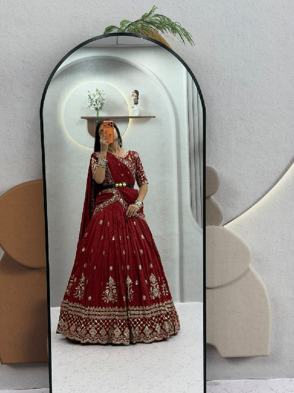 TAPI CREATION D.NO 348 WHOLESALE READYMADE VICHITRA SILK FESTIVE WEAR LEHENGA CHOLI FOR EXPORT