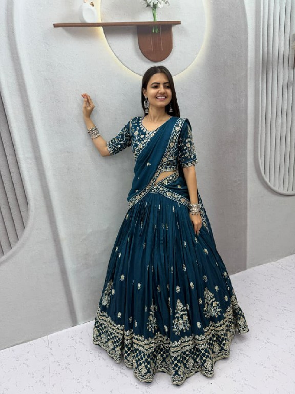 TAPI CREATION D.NO 348 WHOLESALE READYMADE VICHITRA SILK FESTIVE WEAR LEHENGA CHOLI FOR EXPORT