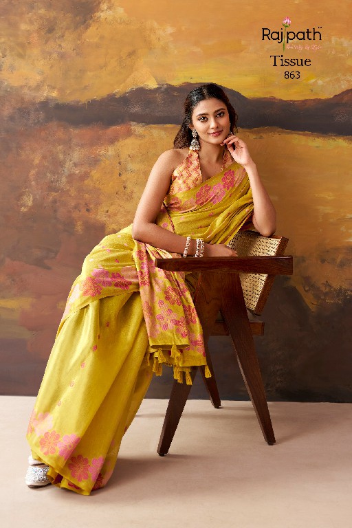 RAJPATH BLOSSOM WHOLESALE TISSUE ELEGANCE INDIAN SAREES FOR WOMEN ONLINE