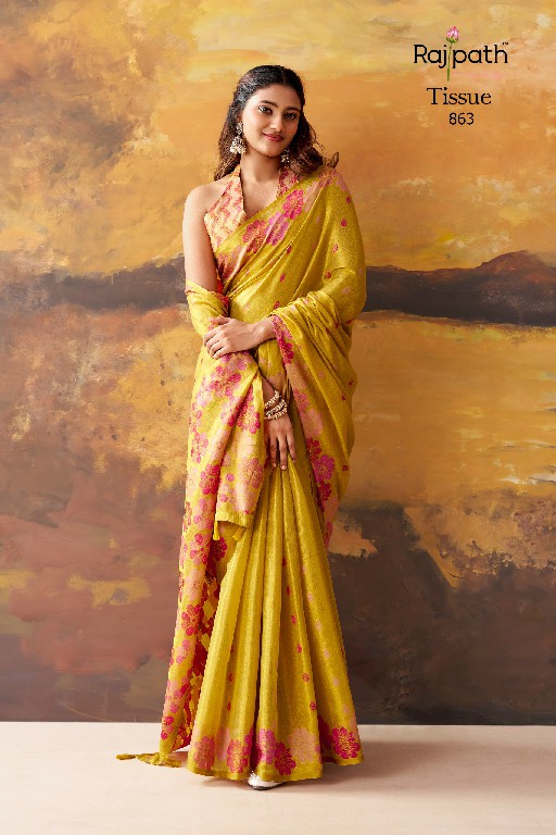 RAJPATH BLOSSOM WHOLESALE TISSUE ELEGANCE INDIAN SAREES FOR WOMEN ONLINE