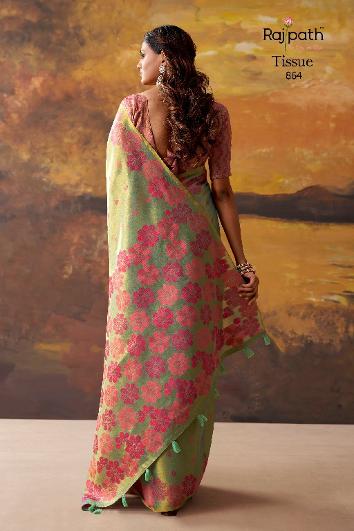 RAJPATH BLOSSOM WHOLESALE TISSUE ELEGANCE INDIAN SAREES FOR WOMEN ONLINE