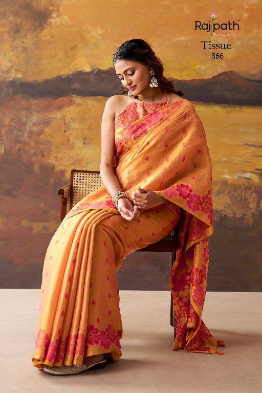 RAJPATH BLOSSOM WHOLESALE TISSUE ELEGANCE INDIAN SAREES FOR WOMEN ONLINE