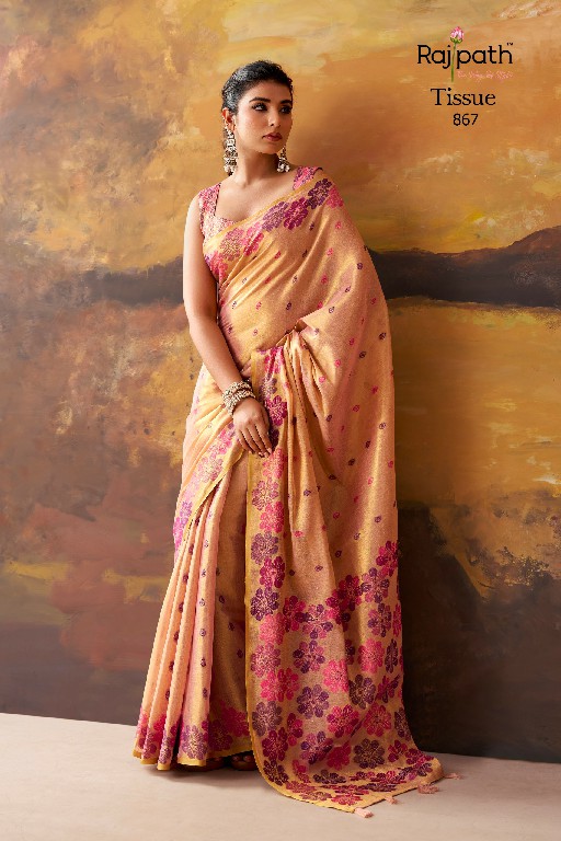 RAJPATH BLOSSOM WHOLESALE TISSUE ELEGANCE INDIAN SAREES FOR WOMEN ONLINE