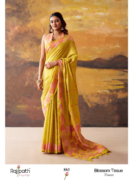 RAJPATH BLOSSOM WHOLESALE TISSUE ELEGANCE INDIAN SAREES FOR WOMEN ONLINE