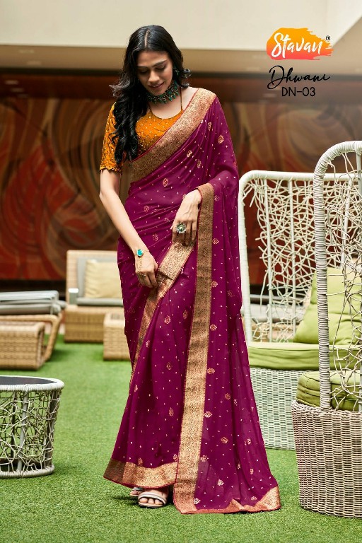 STAVAN DHWANI WHOLESALE HEAVY GEORGETTE FASHIONABLE INDIAN SAREES FOR WOMEN SUPPLIER