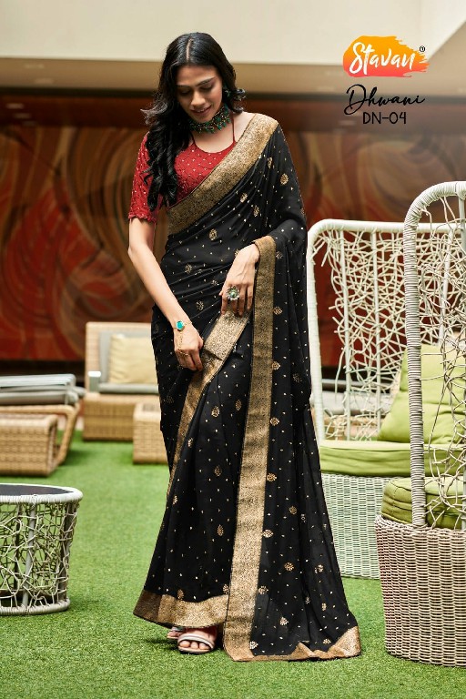 STAVAN DHWANI WHOLESALE HEAVY GEORGETTE FASHIONABLE INDIAN SAREES FOR WOMEN SUPPLIER