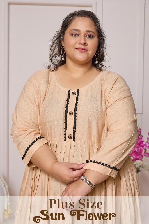 MOKSH PLUS SIZE SUN FLOWER VOL 1 WHOLESALE READYMADE RAYON BIG SIZE STYLISH LONG KURTIS FOR EXPORT