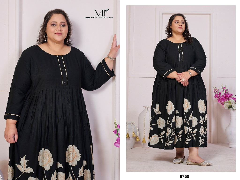 MOKSH PLUS SIZE SUN FLOWER VOL 1 WHOLESALE READYMADE RAYON BIG SIZE STYLISH LONG KURTIS FOR EXPORT