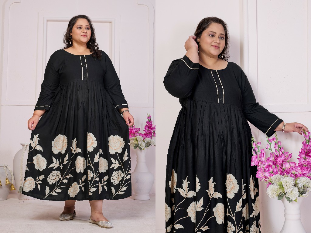 MOKSH PLUS SIZE SUN FLOWER VOL 1 WHOLESALE READYMADE RAYON BIG SIZE STYLISH LONG KURTIS FOR EXPORT