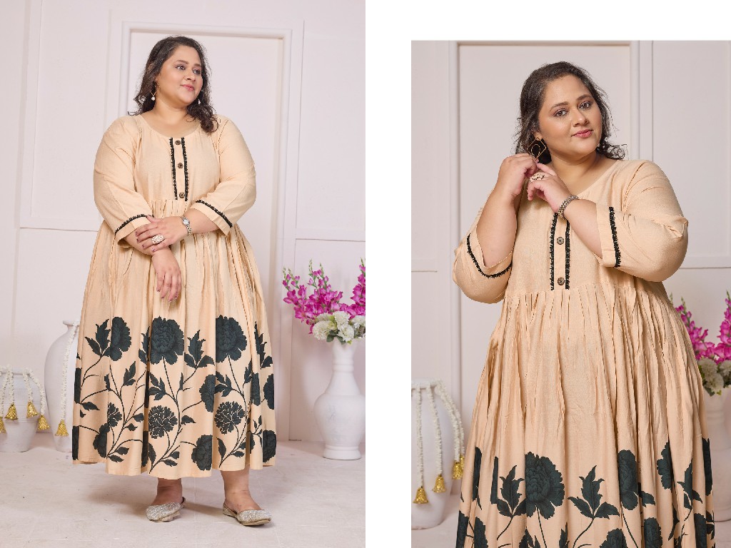 MOKSH PLUS SIZE SUN FLOWER VOL 1 WHOLESALE READYMADE RAYON BIG SIZE STYLISH LONG KURTIS FOR EXPORT