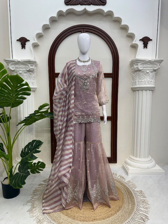 TEXTILEDEAL D.NO 6082 WHOLESALE READYMADE SALSA SILK PARTY WEAR TOP SHARARA WITH DUPATTA ONLINE