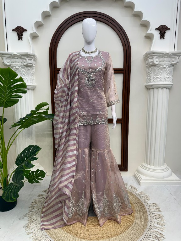 TEXTILEDEAL D.NO 6082 WHOLESALE READYMADE SALSA SILK PARTY WEAR TOP SHARARA WITH DUPATTA ONLINE