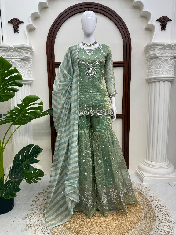 TEXTILEDEAL D.NO 6082 WHOLESALE READYMADE SALSA SILK PARTY WEAR TOP SHARARA WITH DUPATTA ONLINE