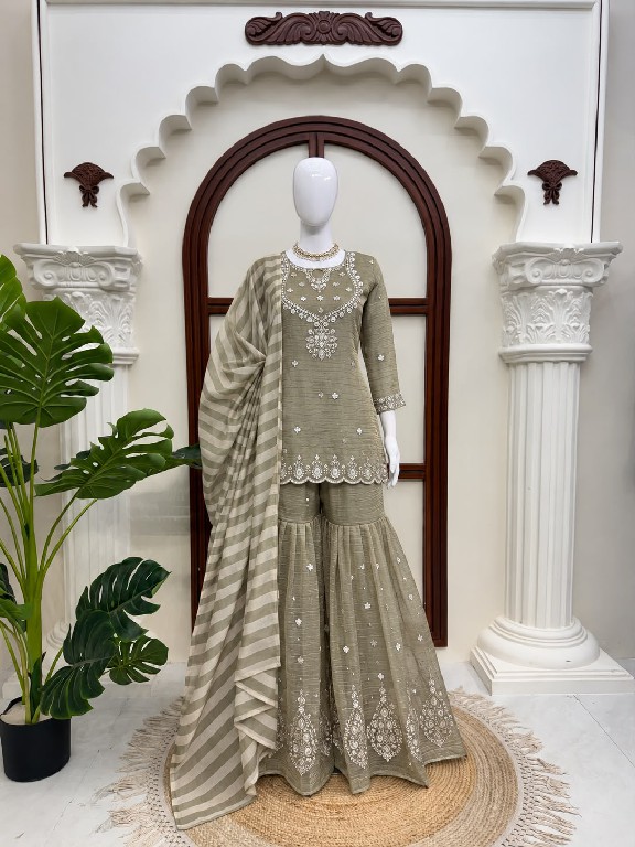 TEXTILEDEAL D.NO 6082 WHOLESALE READYMADE SALSA SILK PARTY WEAR TOP SHARARA WITH DUPATTA ONLINE