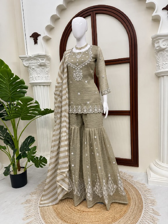 TEXTILEDEAL D.NO 6082 WHOLESALE READYMADE SALSA SILK PARTY WEAR TOP SHARARA WITH DUPATTA ONLINE