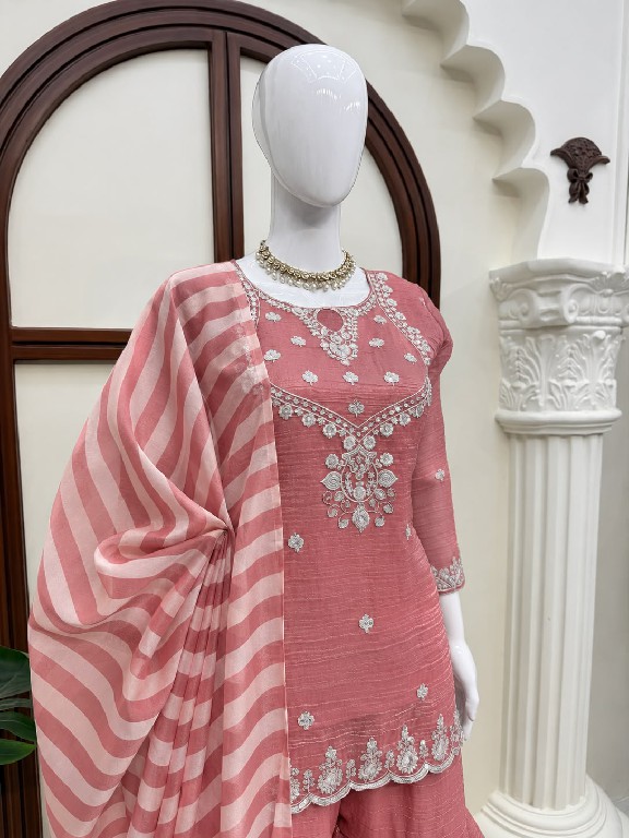 TEXTILEDEAL D.NO 6082 WHOLESALE READYMADE SALSA SILK PARTY WEAR TOP SHARARA WITH DUPATTA ONLINE