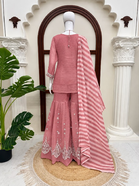 TEXTILEDEAL D.NO 6082 WHOLESALE READYMADE SALSA SILK PARTY WEAR TOP SHARARA WITH DUPATTA ONLINE