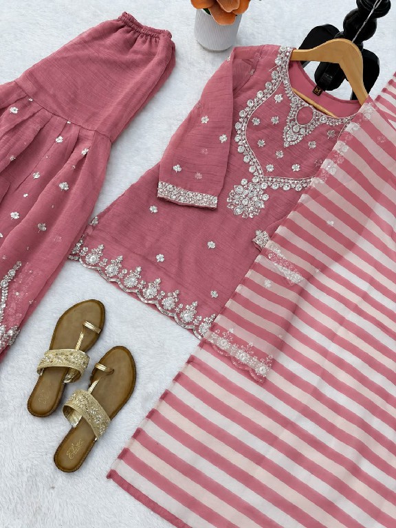 TEXTILEDEAL D.NO 6082 WHOLESALE READYMADE SALSA SILK PARTY WEAR TOP SHARARA WITH DUPATTA ONLINE