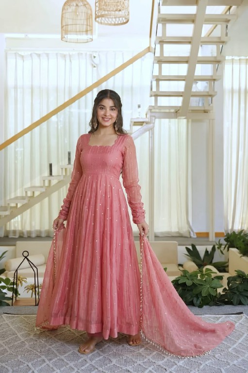 TEXTILEDEAL D.NO KD 1641 WHOLESALE READYMADE SALSA SILK DESIGNER GOWN PANT WITH DUPATTA EXPORTER