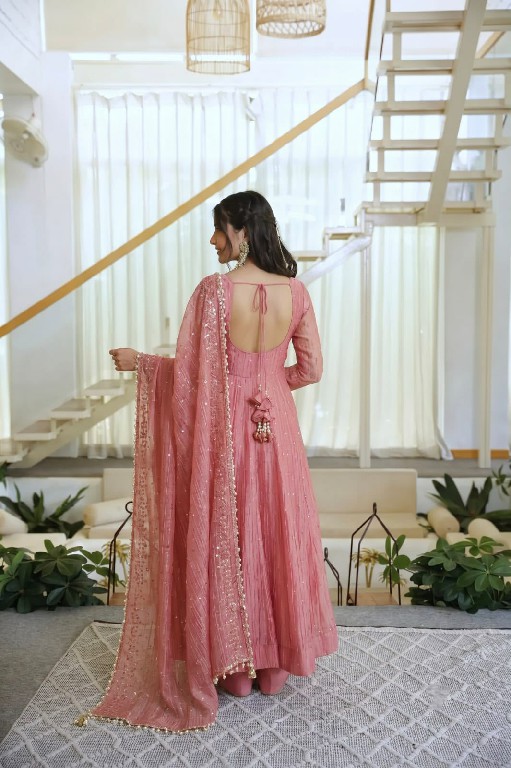 TEXTILEDEAL D.NO KD 1641 WHOLESALE READYMADE SALSA SILK DESIGNER GOWN PANT WITH DUPATTA EXPORTER