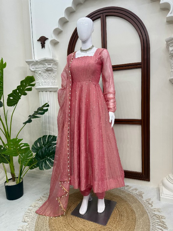 TEXTILEDEAL D.NO KD 1641 WHOLESALE READYMADE SALSA SILK DESIGNER GOWN PANT WITH DUPATTA EXPORTER