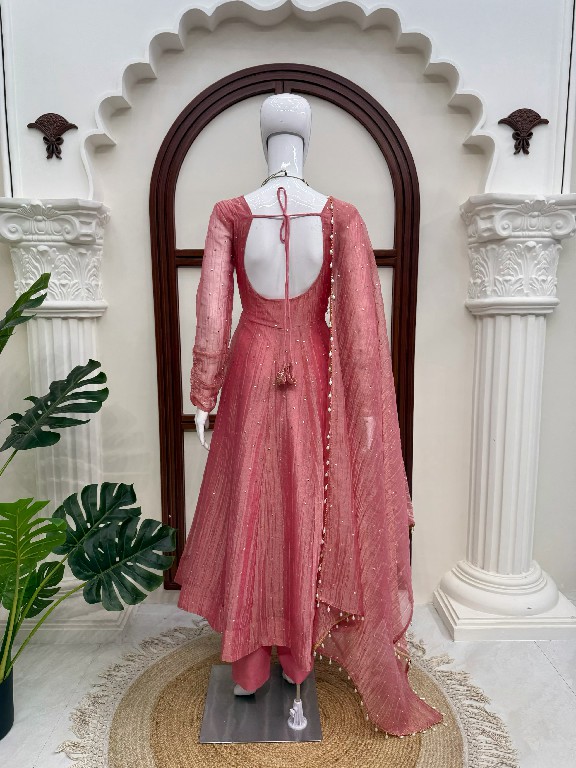 TEXTILEDEAL D.NO KD 1641 WHOLESALE READYMADE SALSA SILK DESIGNER GOWN PANT WITH DUPATTA EXPORTER