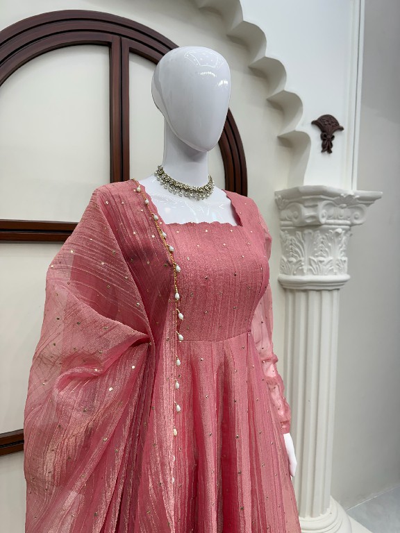 TEXTILEDEAL D.NO KD 1641 WHOLESALE READYMADE SALSA SILK DESIGNER GOWN PANT WITH DUPATTA EXPORTER