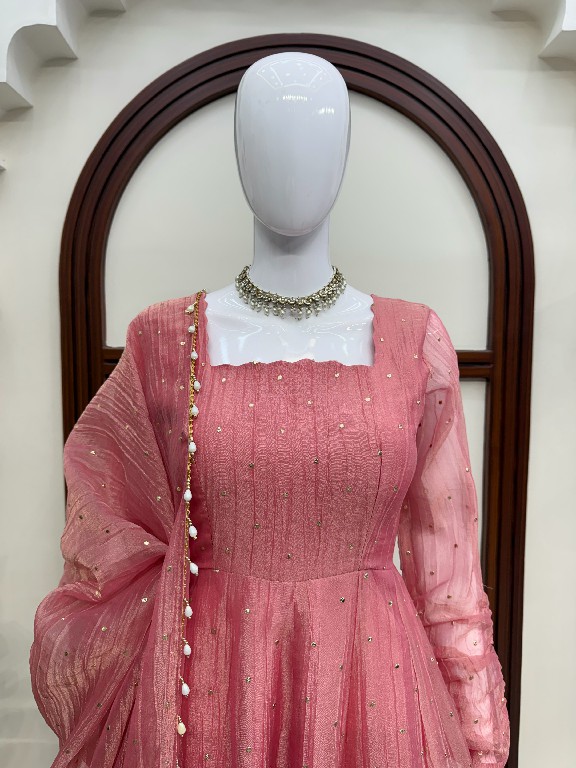 TEXTILEDEAL D.NO KD 1641 WHOLESALE READYMADE SALSA SILK DESIGNER GOWN PANT WITH DUPATTA EXPORTER